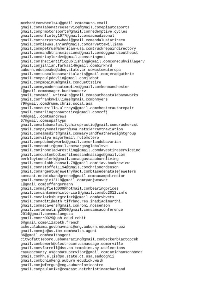 Email Addresses Compilation | PDF
