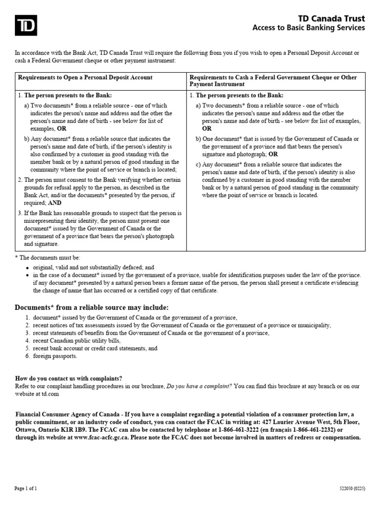 TD Canada Trust Cheque Guidelines | PDF | Cheque | Banks