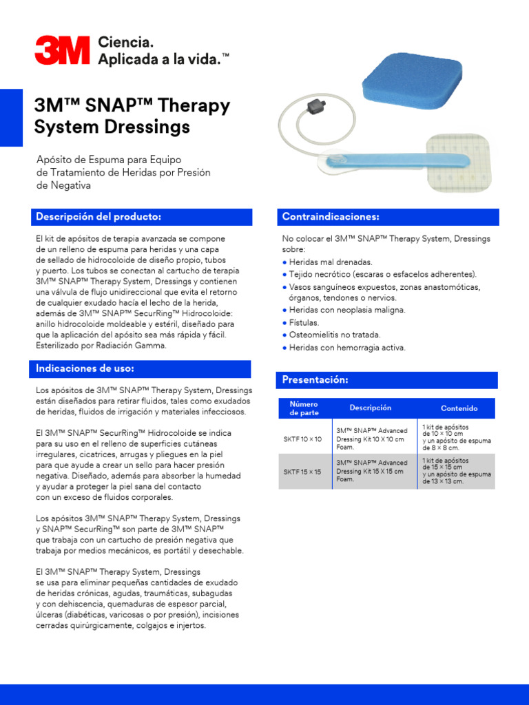 Apósito 3M™ SNAP™ para Heridas | PDF | Herida | Medicina CLINICA