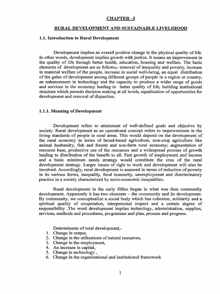 Livelihoods and Rural Development | PDF | Economies