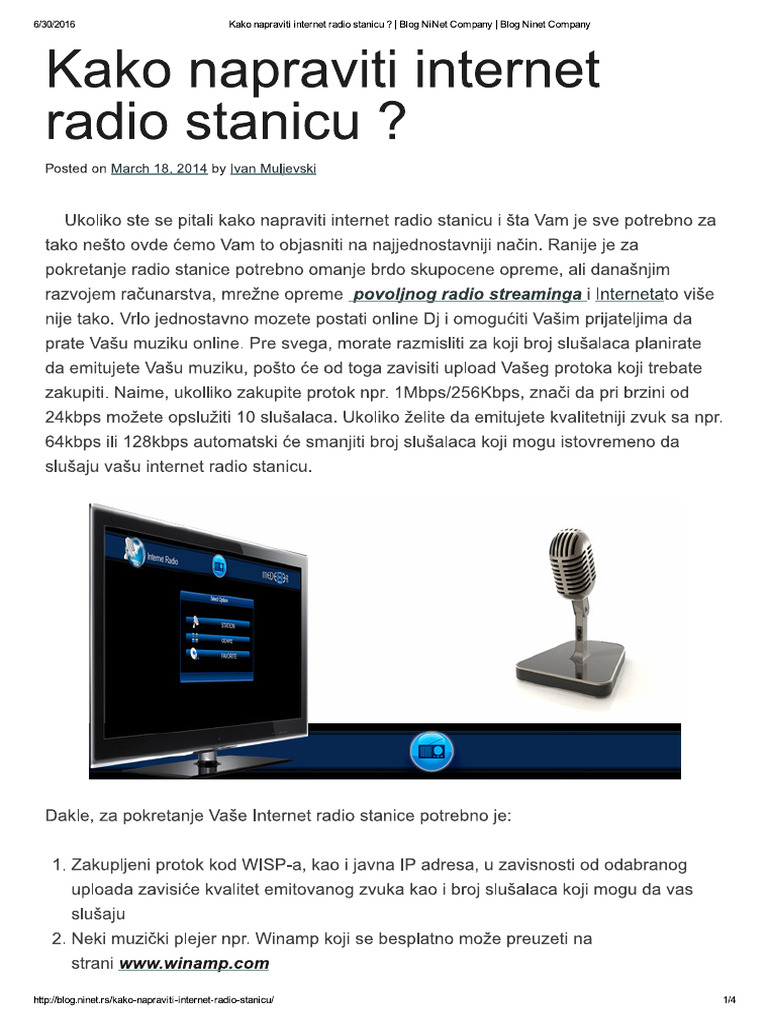 Kako Napraviti Internet Radio Stanicu .. | PDF