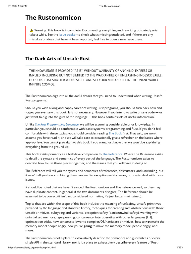 Understanding Unsafe Rust in Depth | PDF | Pointer (Computer ...