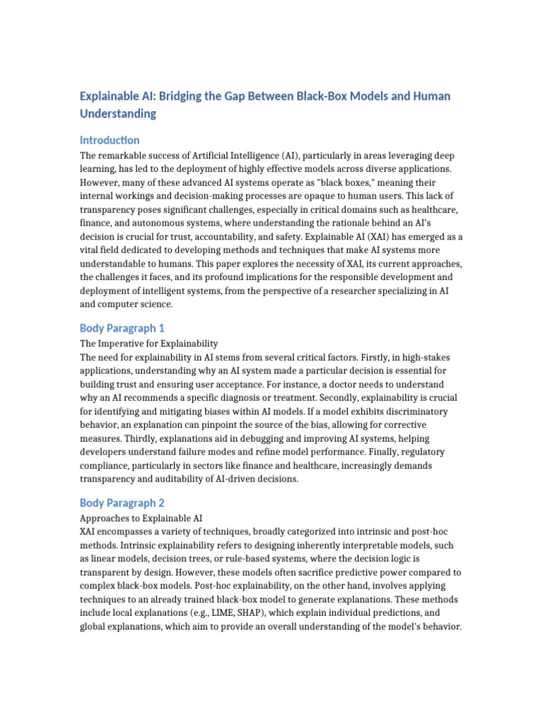 Explainable AI: Enhancing Model Transparency | PDF | Artificial ...