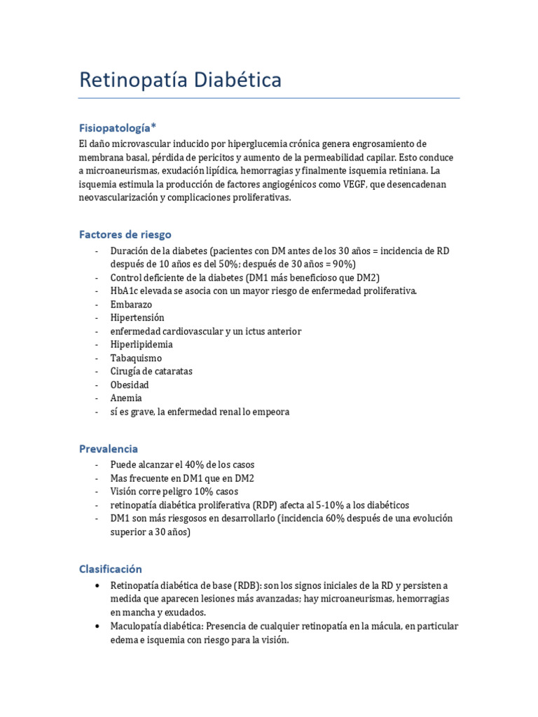 Retinopatía Diabética: Causas y Tratamiento | PDF | Diabetes ...