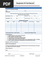 Concentra Respirator Fit Test Guide | PDF