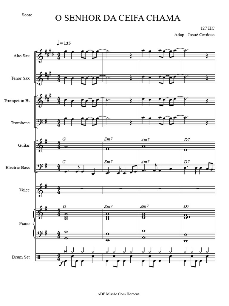Partitura: O Senhor da Ceifa Chama | PDF | Produção musical | Jazz