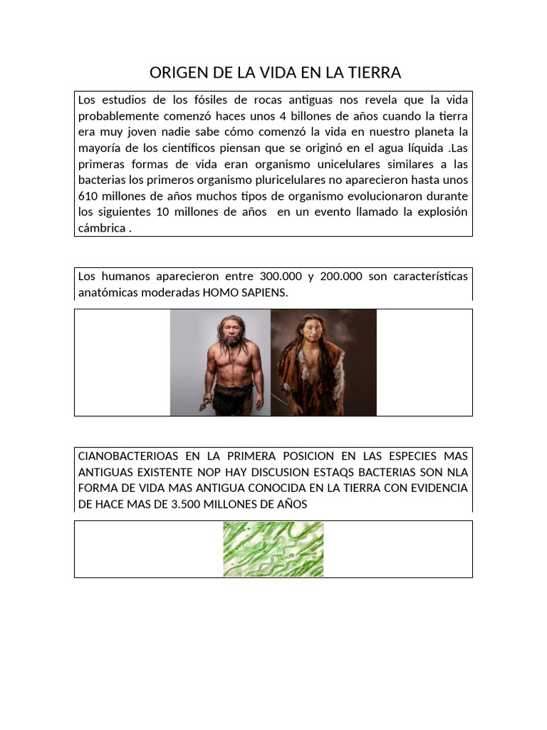Origen de la Vida en la Tierra | PDF