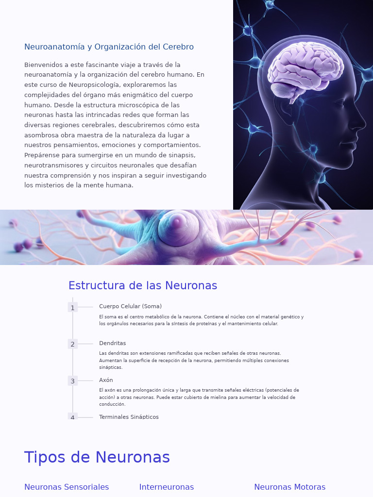 Neuroanatomia y Organizacion Del Cerebro | PDF | Sinapsis | Neurona