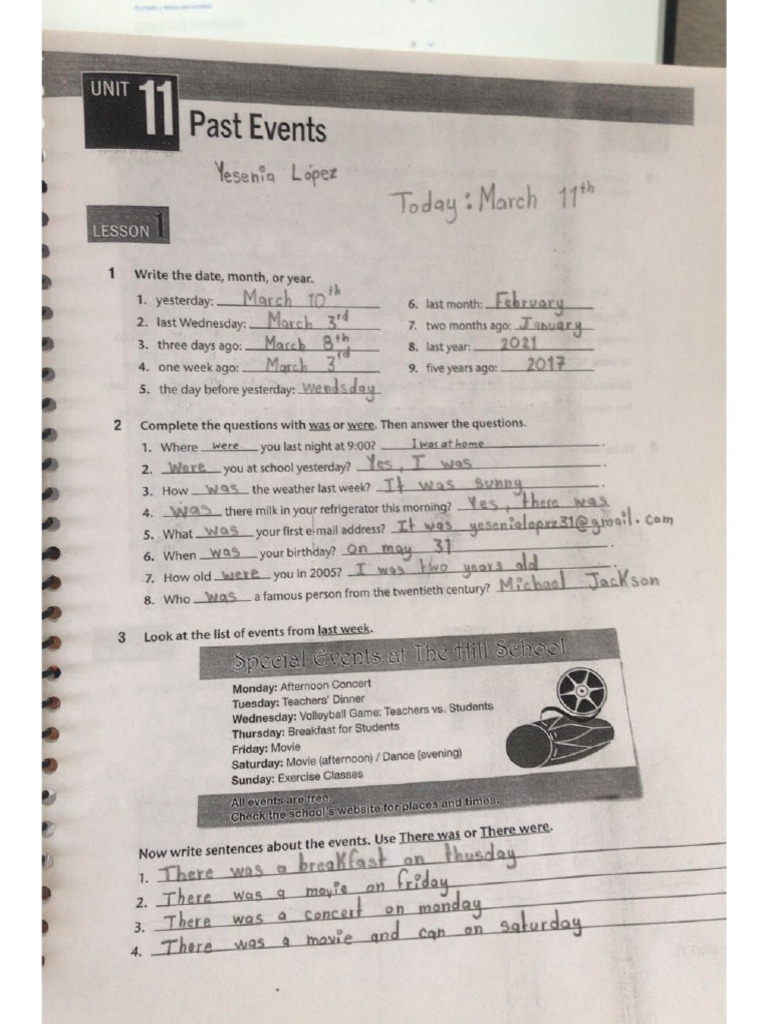 Workbook Unit 11 | PDF