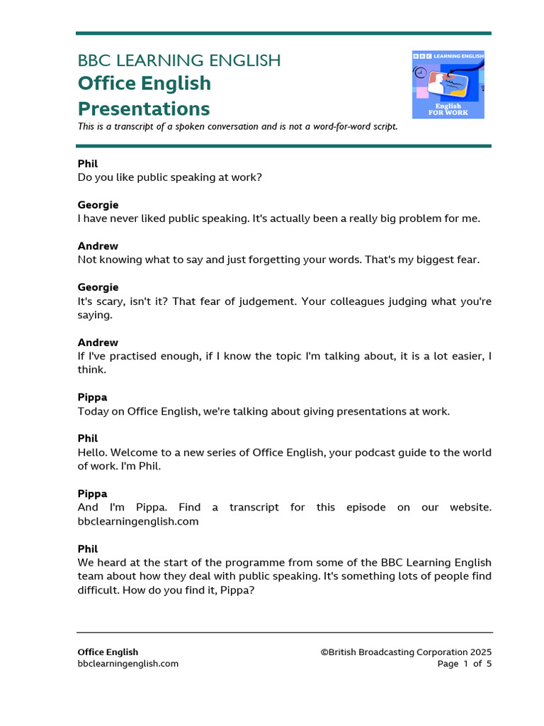 Office English: Mastering Presentations | PDF