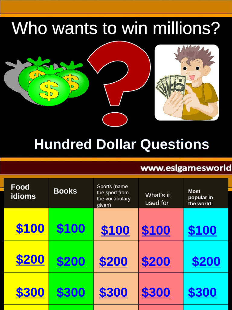 Hundred Dollar Quiz Questions | PDF