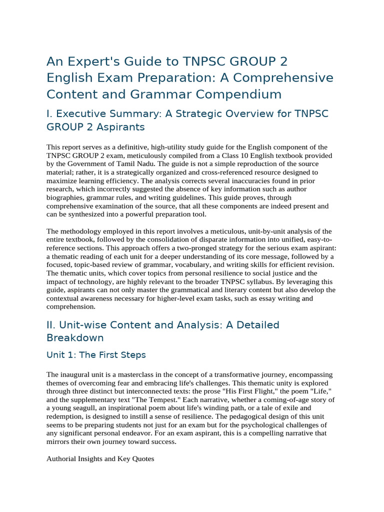 TNPSC Group 2 English Exam Prep Guide | PDF | Verb | Linguistics