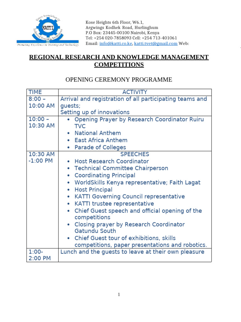 KATTI Regional Research Competition Program | PDF