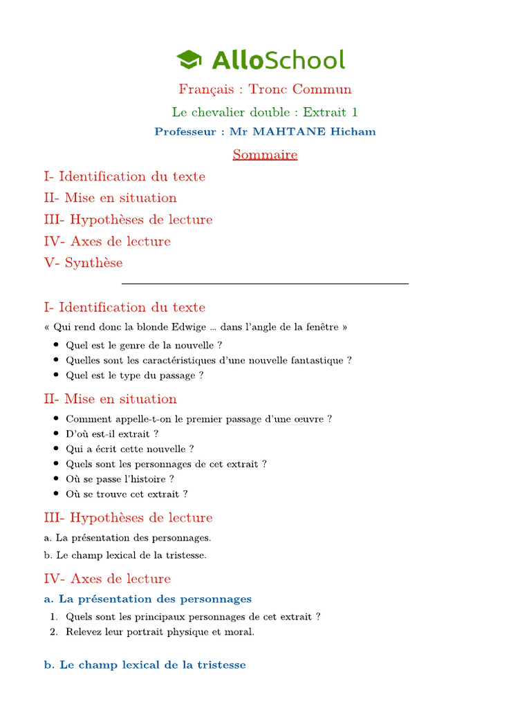 Le Chevalier Double Extrait 1 6 | PDF