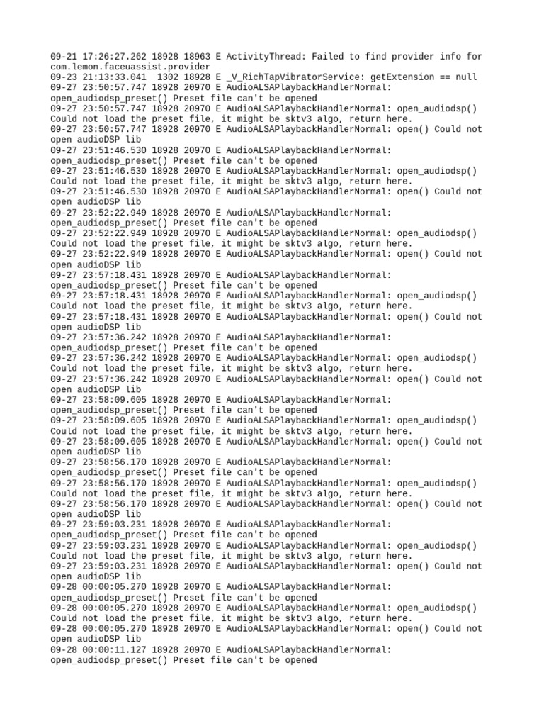 Audio Playback Errors Log Analysis | PDF