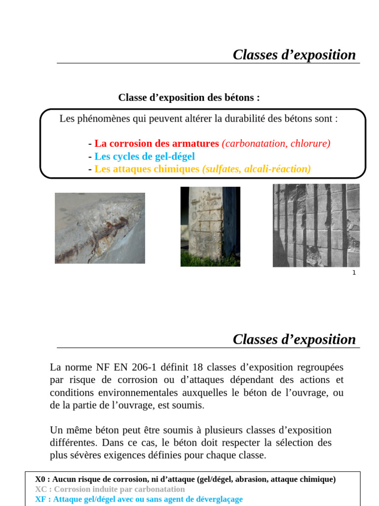 Classes d'exposition des bétons selon NF EN 206-1 | PDF