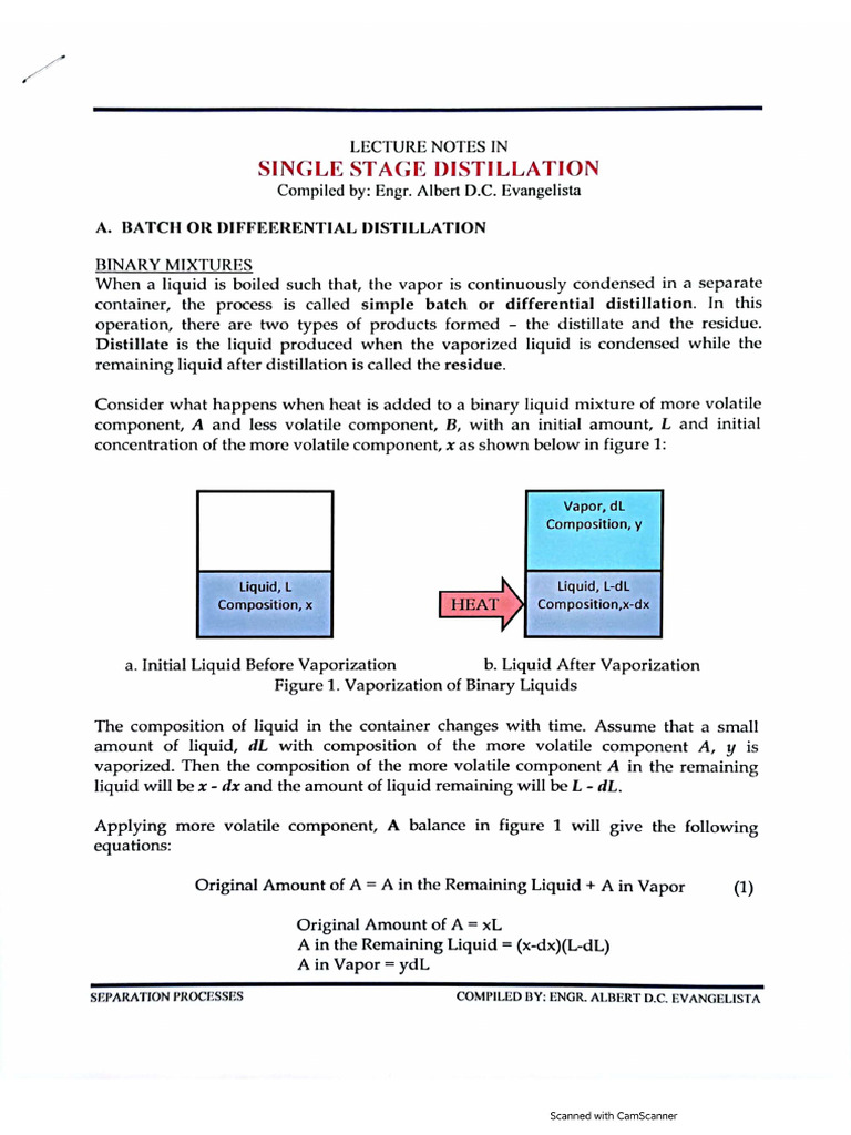 Distillation - Single Stage | PDF