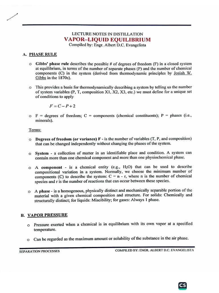 Distillation - VLE | PDF