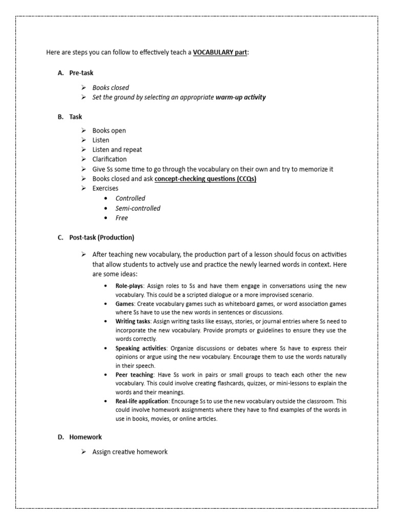 Effective Vocabulary Teaching Strategies | PDF