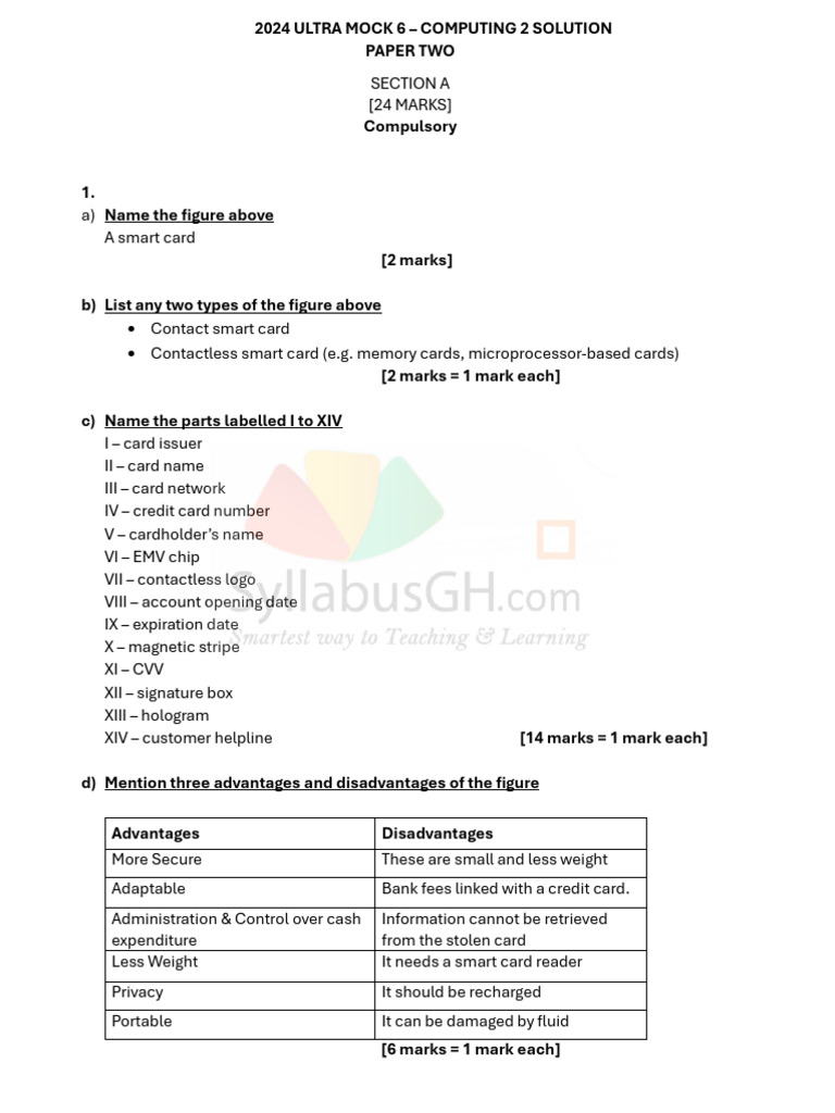 2024 Ultra Mock 6 Computing 2 Solution | PDF | Databases | Computer Network
