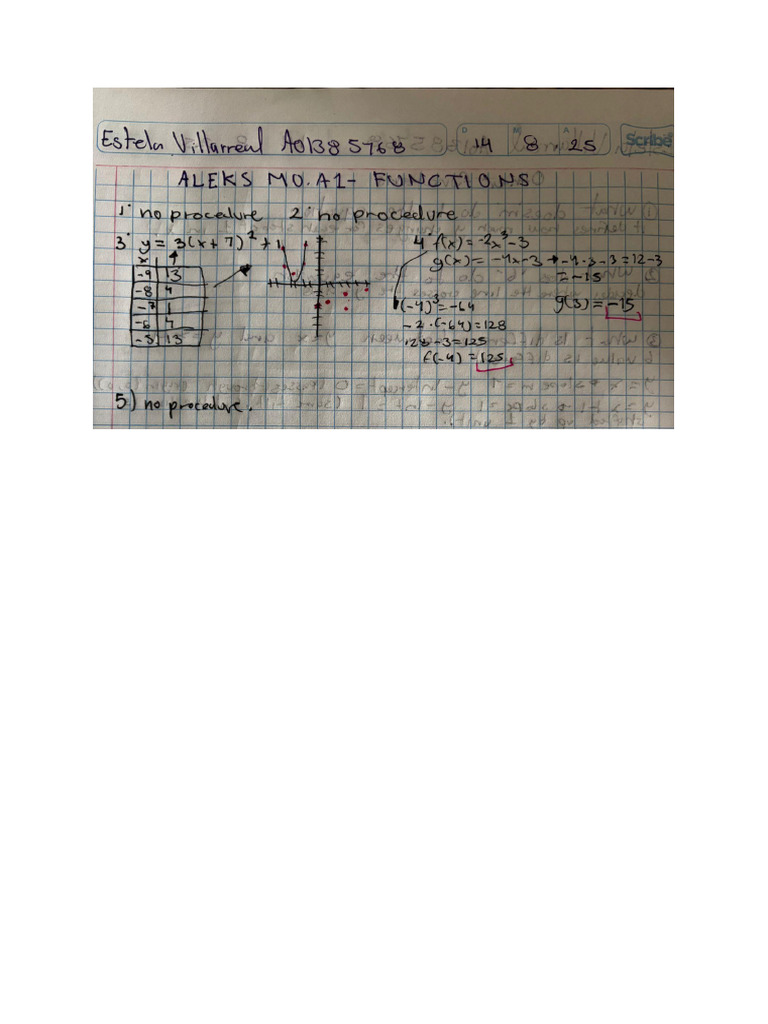 (ALEKS) M0 A1 - Functions | PDF