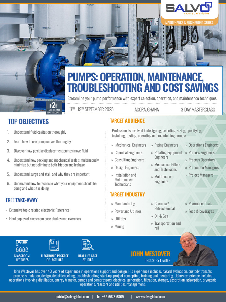Masterclass on Pump Operation & Maintenance | PDF | Payments | Pump