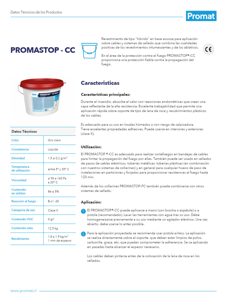 PROMASTOP®-CC: Protección contra fuego | PDF | Agua