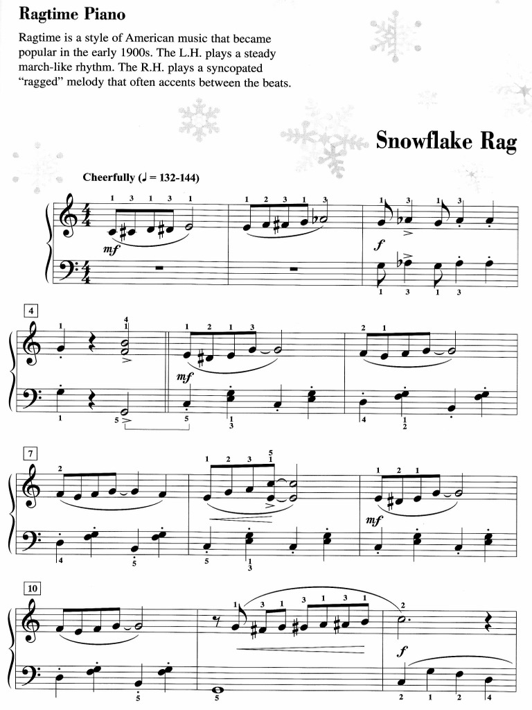 Snowflake Rag Piano Sheet Music | PDF