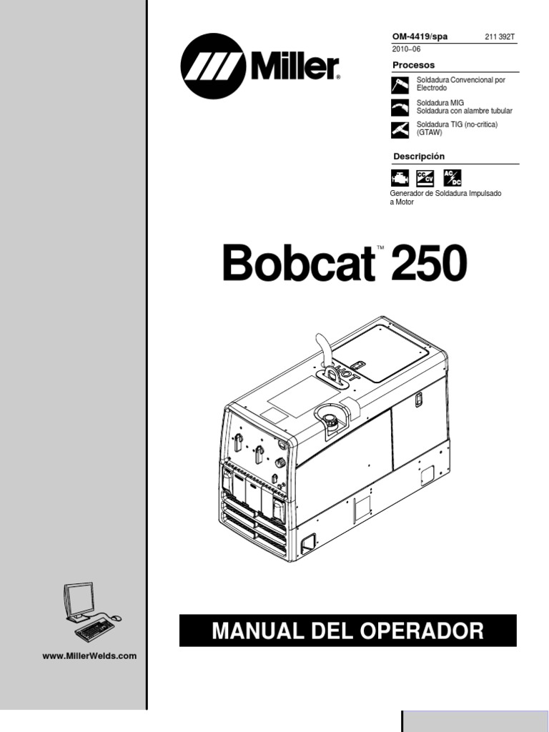 Soldador Miller Bobcat 250 Soldadura Química