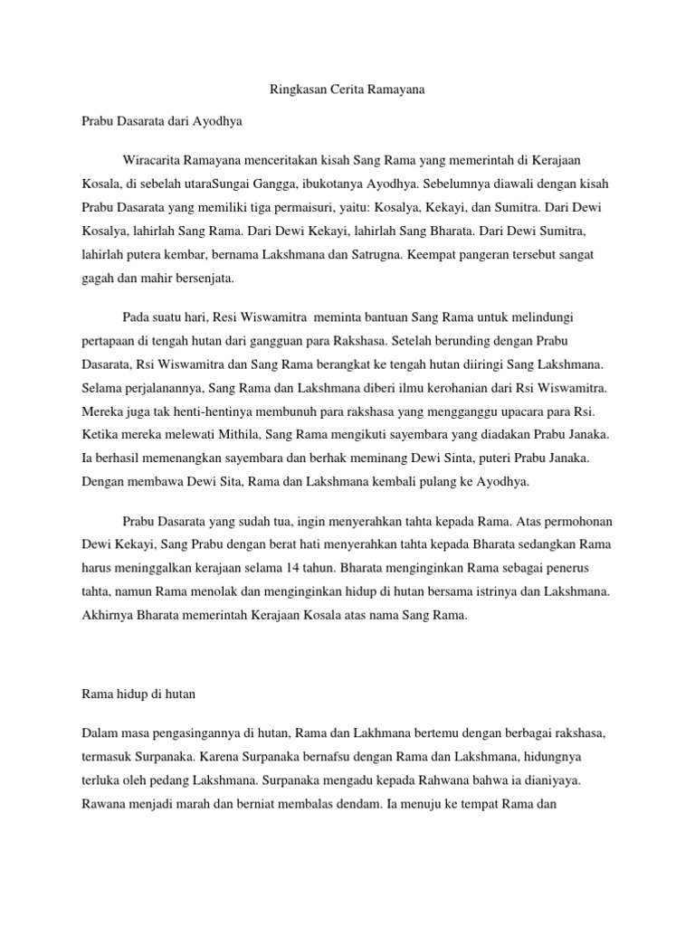 Ringkasan Cerita Ramayana