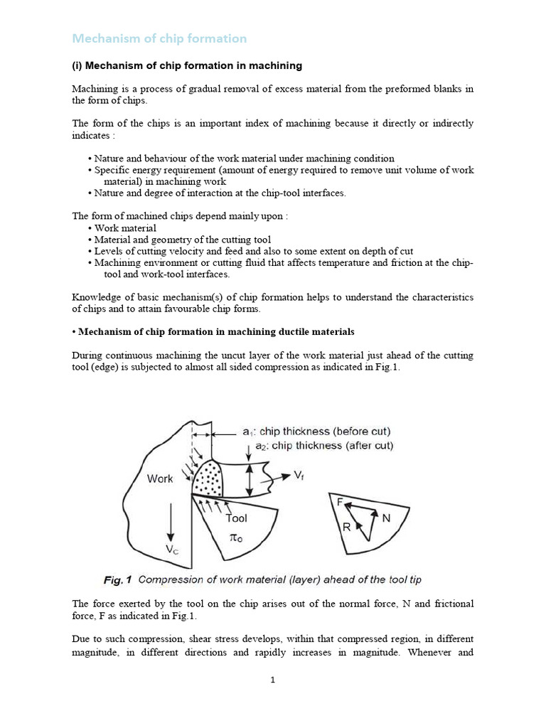 Mechanism of Chip Formation | PDF | Fracture | Ductility