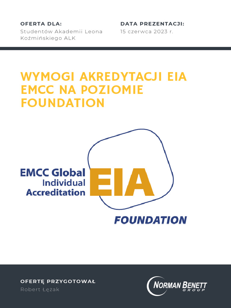 Akredytacja EIA EMCC Wymagania | PDF