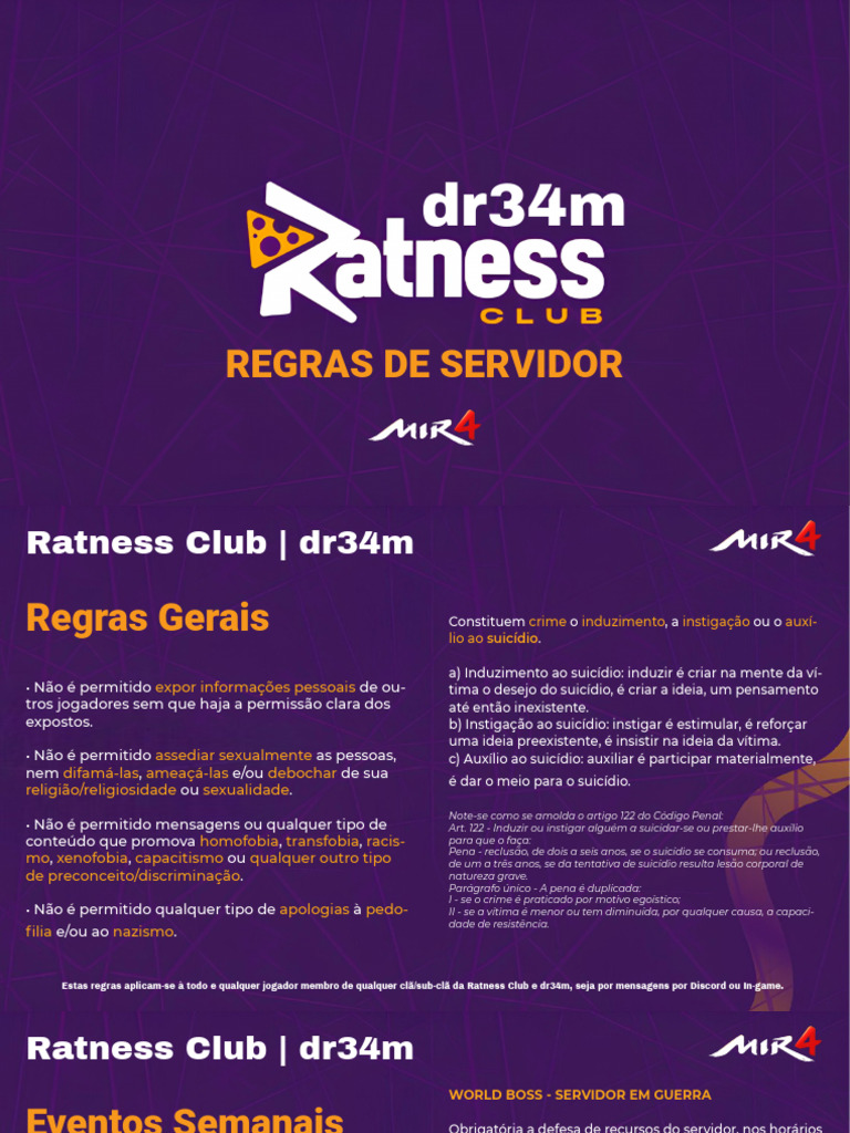 Regras do Servidor Ratness Club | PDF