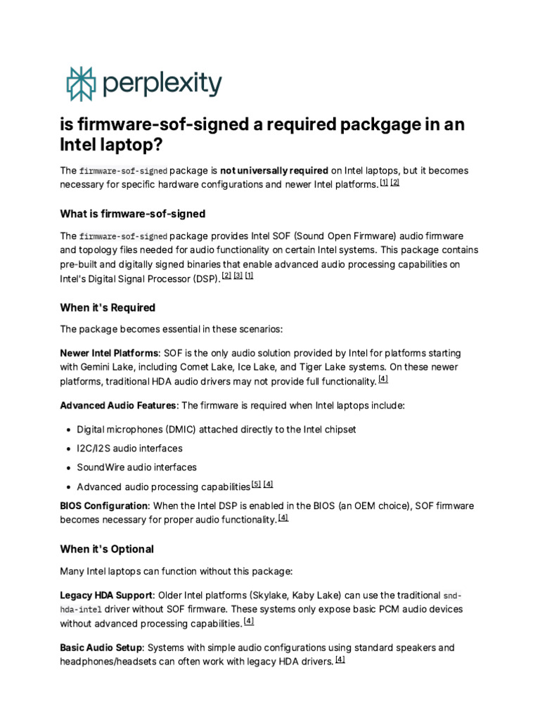 Understanding firmware-sof-signed Necessity | PDF | Bios | Intel