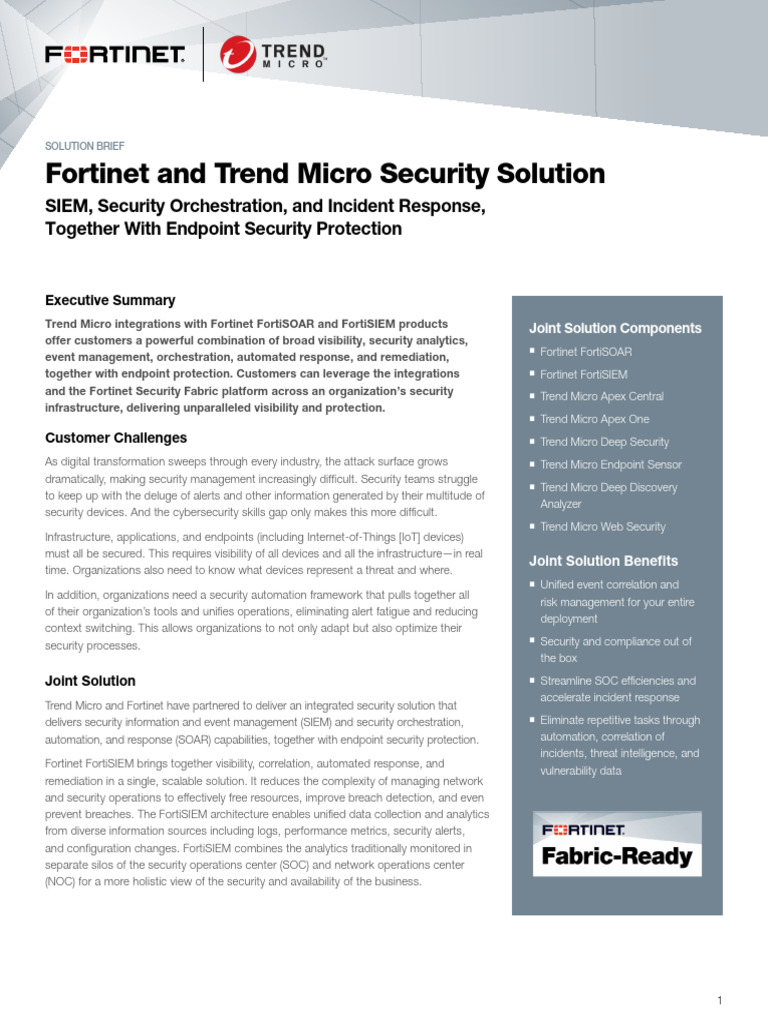 Fortinet Trend Micro Security Integration | PDF | Computer Security ...