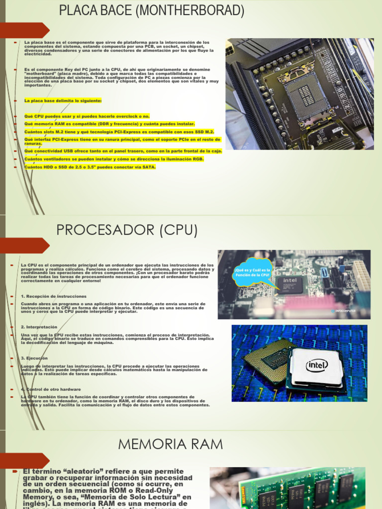 Componentes Esenciales de un PC | PDF | Hardware de la computadora ...