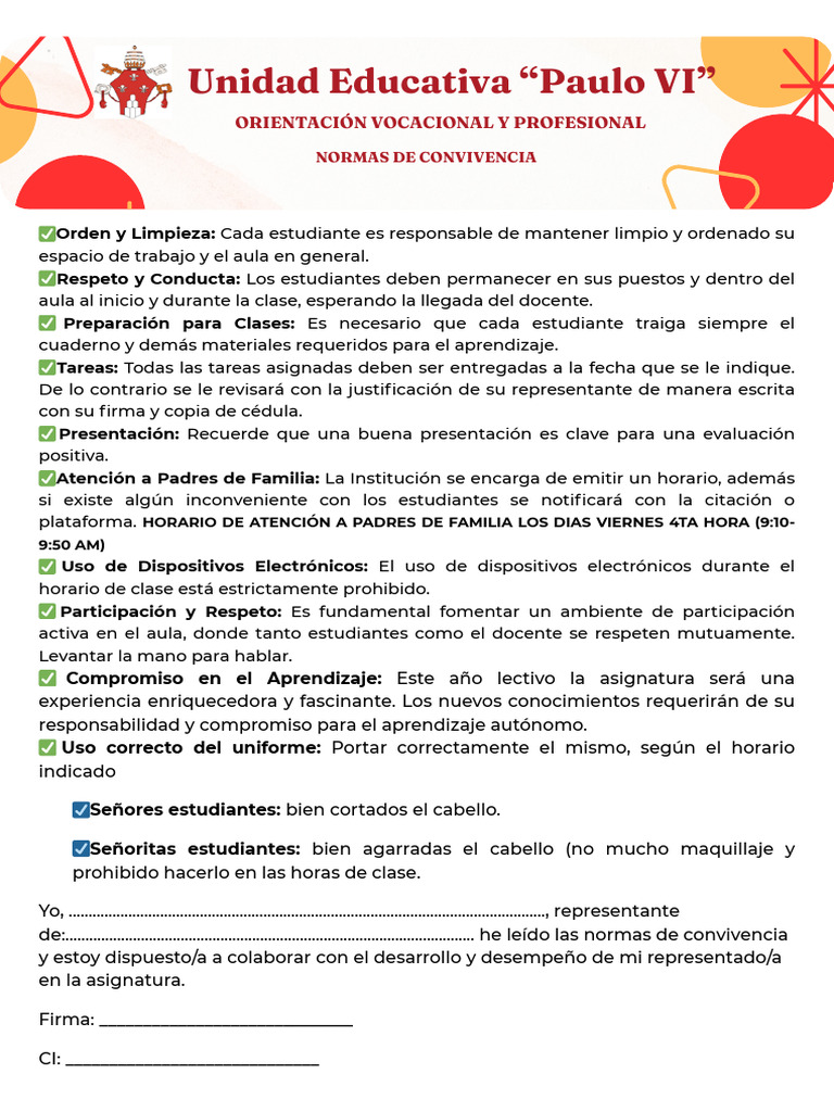 Normas de Convivencia Escolar 2023 | PDF | Salón de clases | Aprendizaje