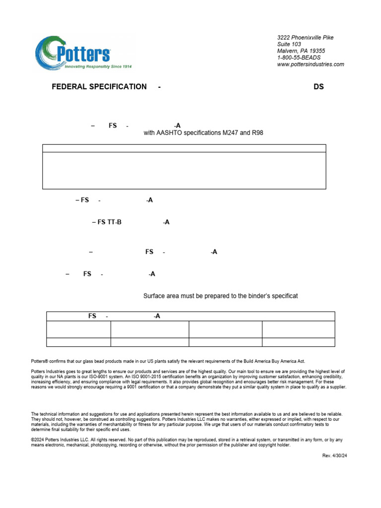Glass Bead Specifications for Potters | PDF