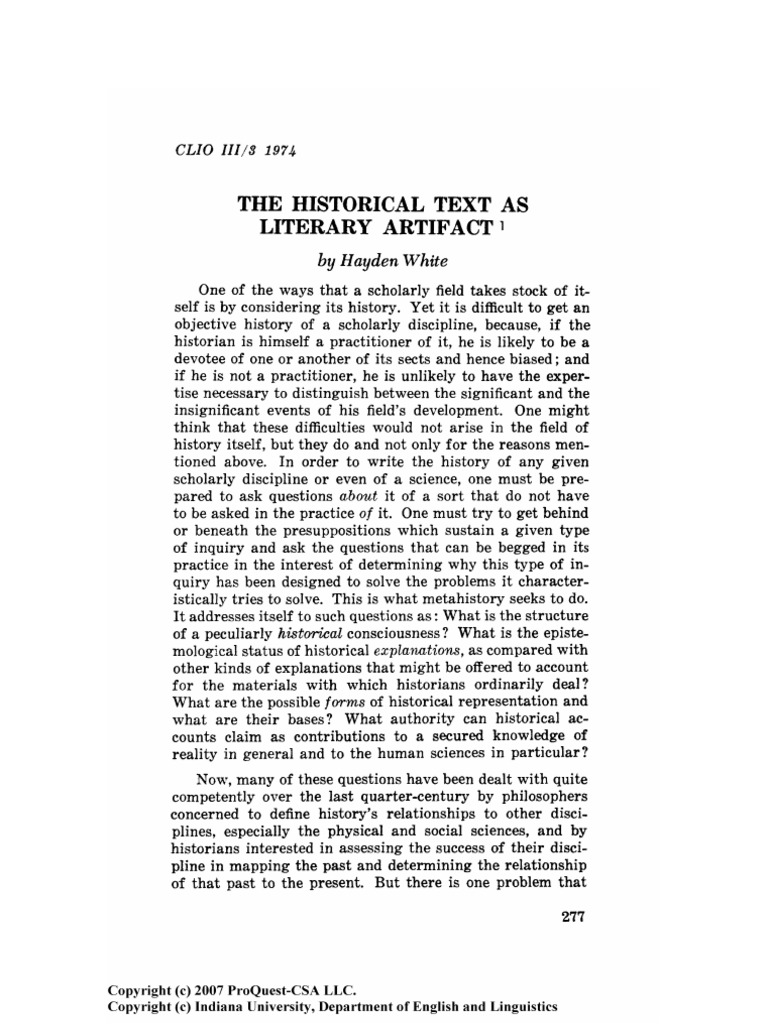 White The Historical Text As Literar 180065487 | PDF