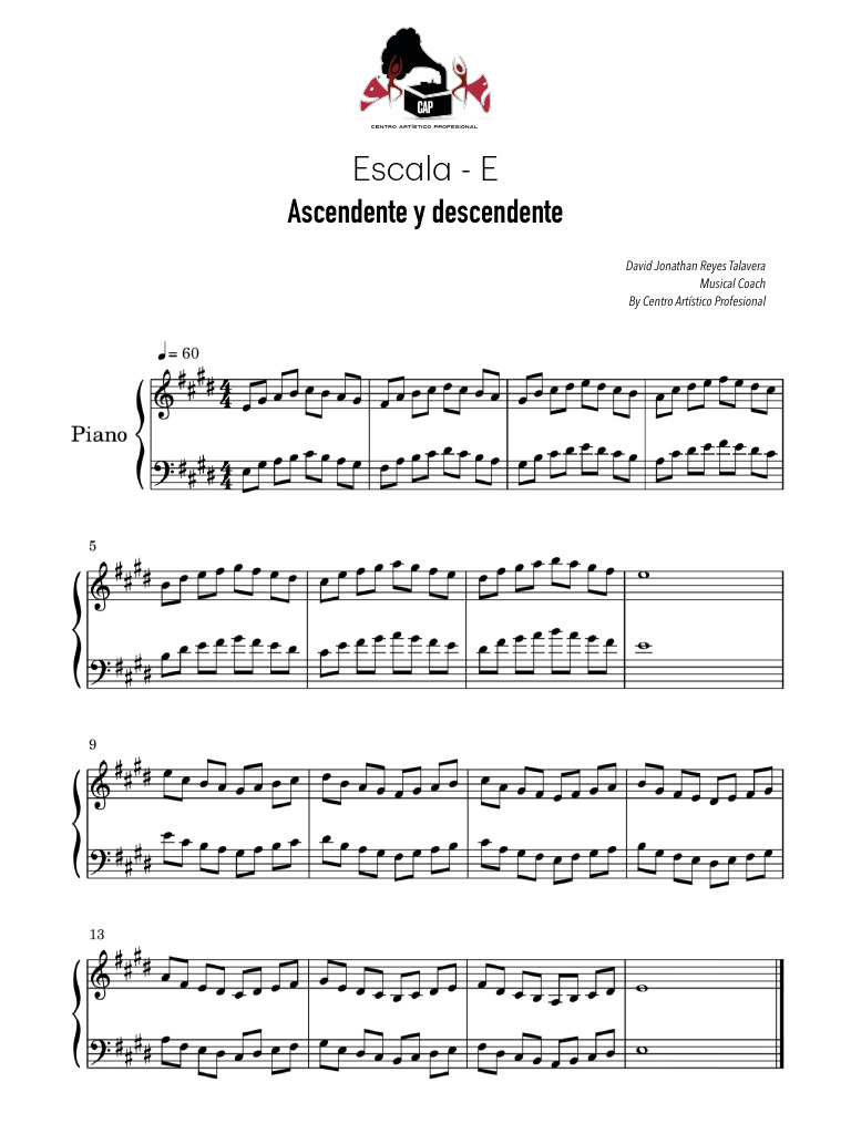 Escala - E Ascendente y Descendente PDF | PDF