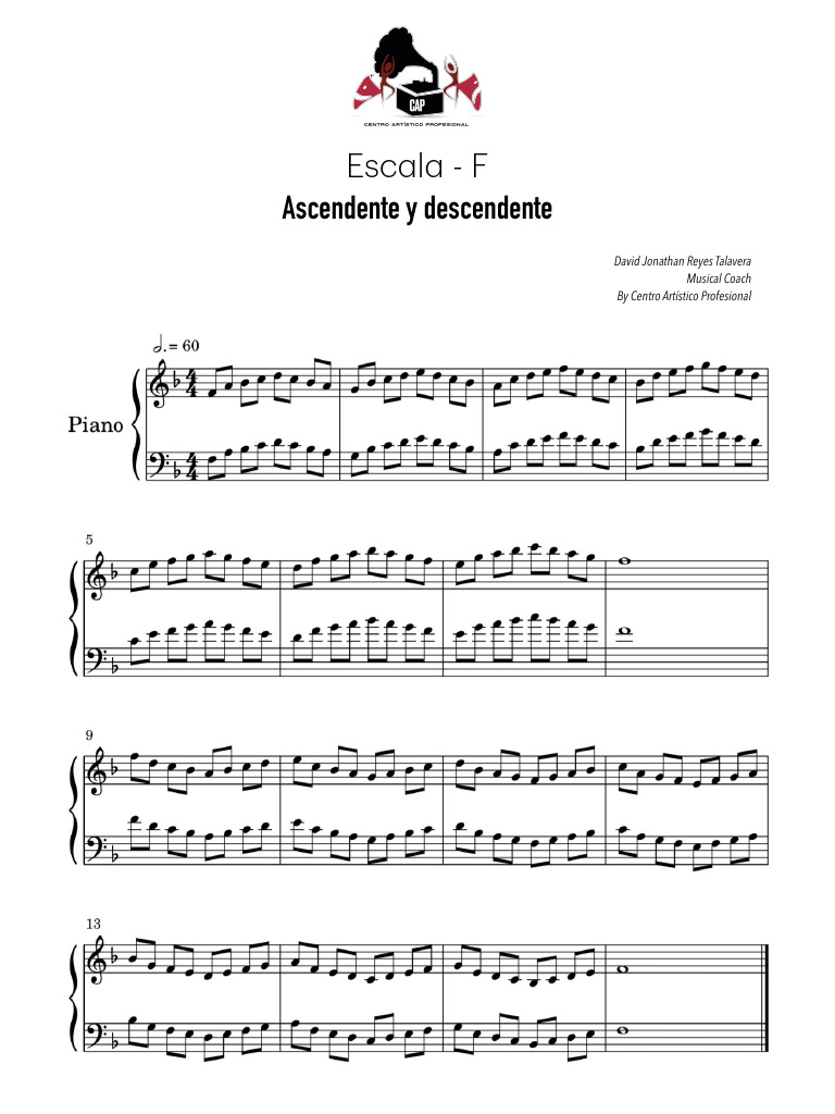 Escala - F Ascendente y Descendente PDF | PDF