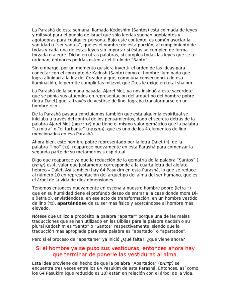 Kedoshim | PDF | Alma