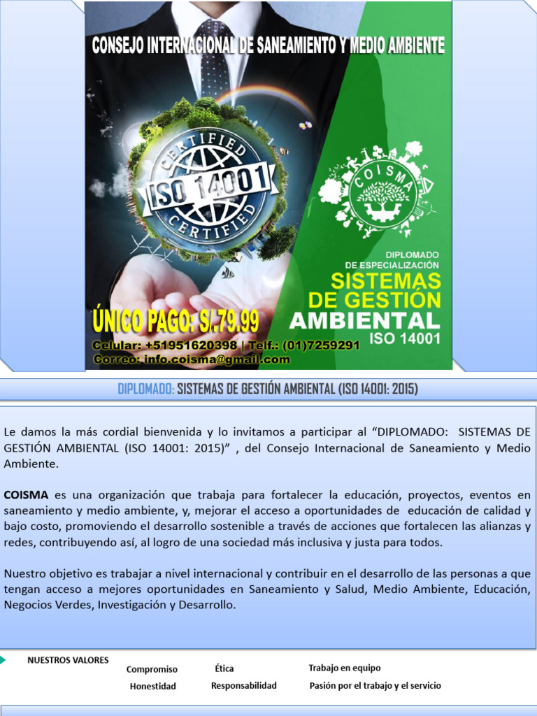 Diplomado en Gestión Ambiental ISO 14001 | PDF | Entorno natural
