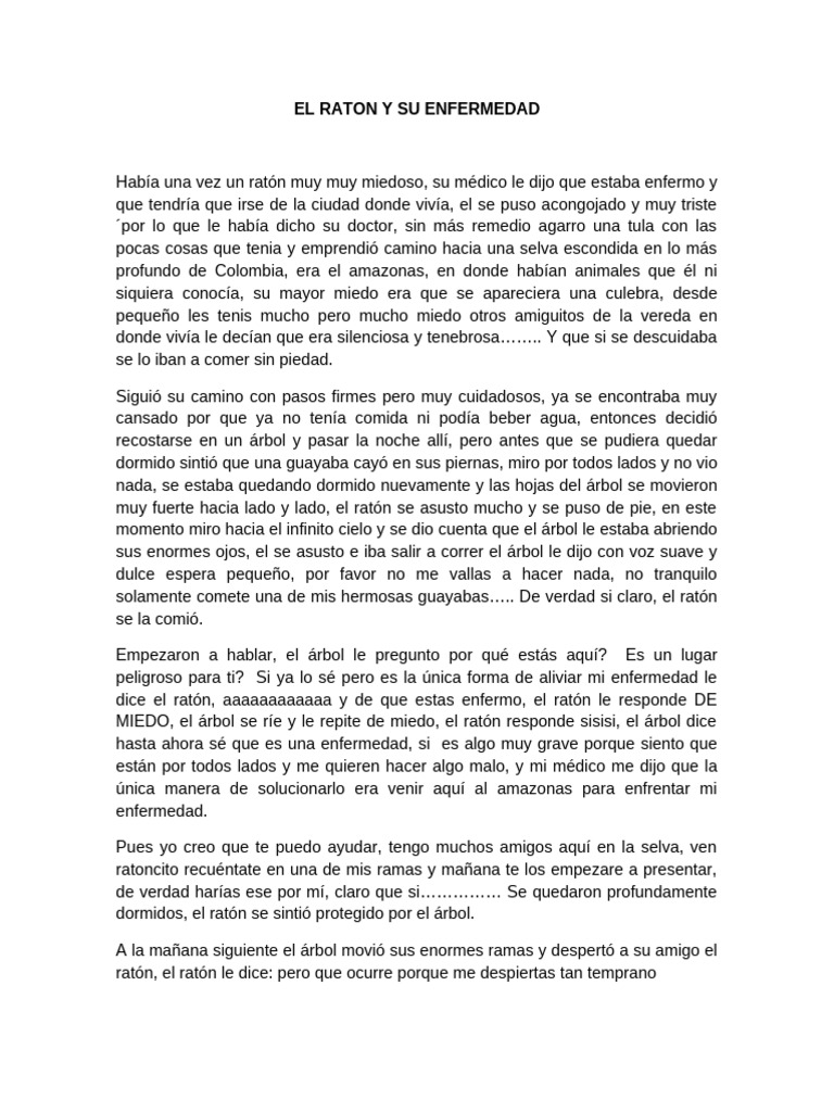 El ratón y su miedo a las culebras | PDF