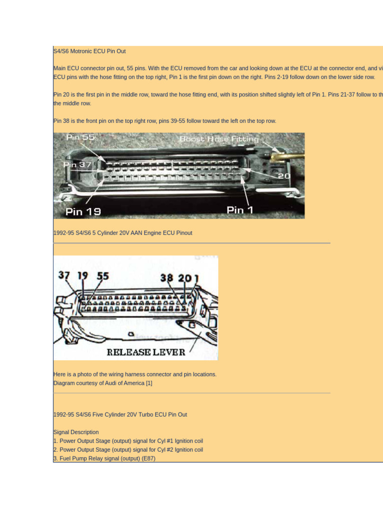1992 Aan Ecu Pin Out | PDF | Throttle | Vehicle Technology