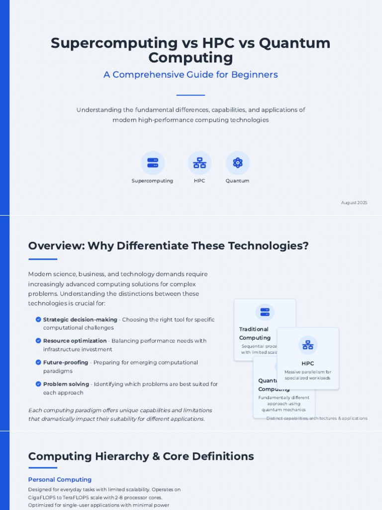 Supercomputing, HPC, and Quantum Computing Explained | PDF ...
