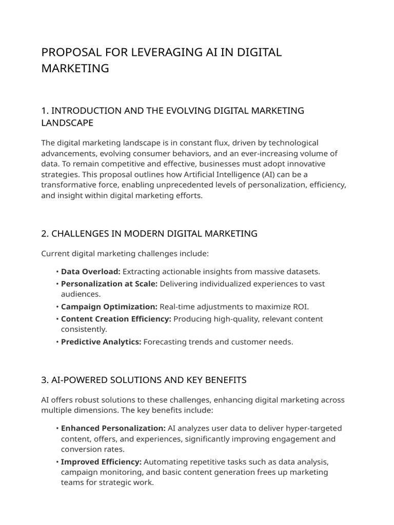 AI in Digital Marketing Plan | PDF | Artificial Intelligence ...