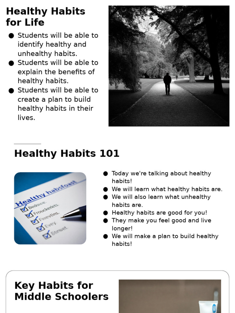 Healthy Habits For Life | PDF | Sleep | Healthy Diet