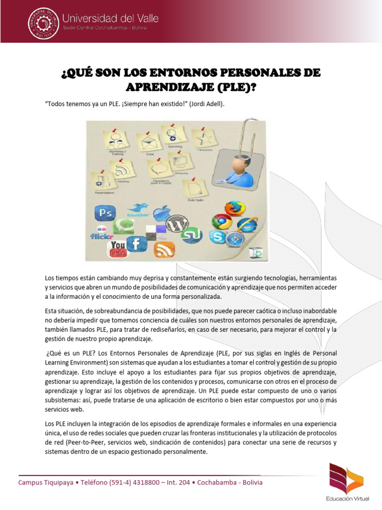 Entornos Personales de Aprendizaje (PLE) | PDF | Aprendizaje | Comunicación