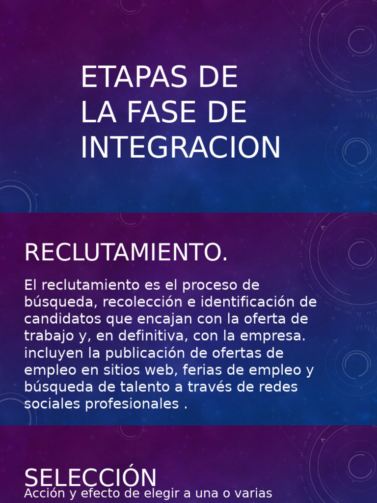 Etapas de La Fase de Integracion | PDF